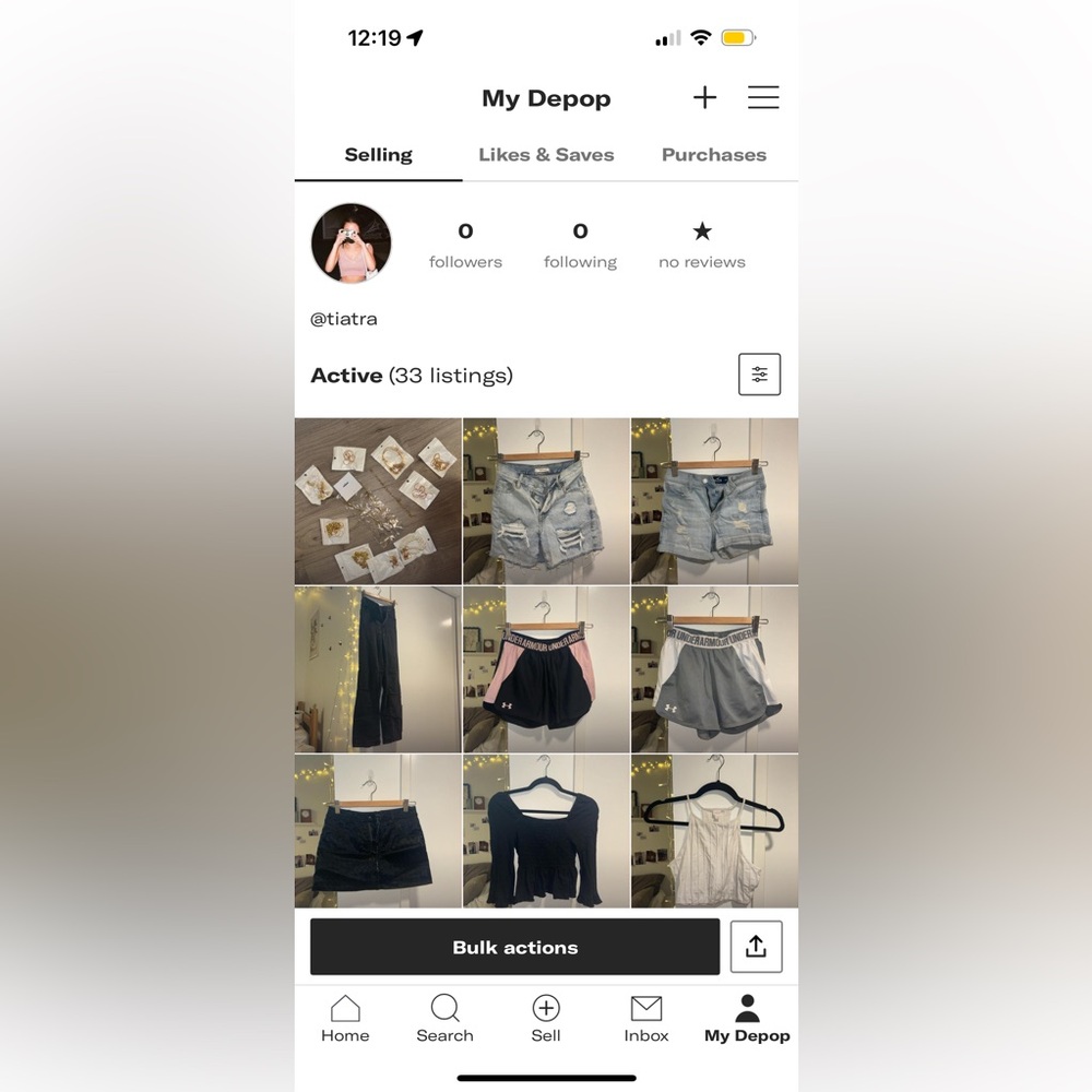 Depop listings